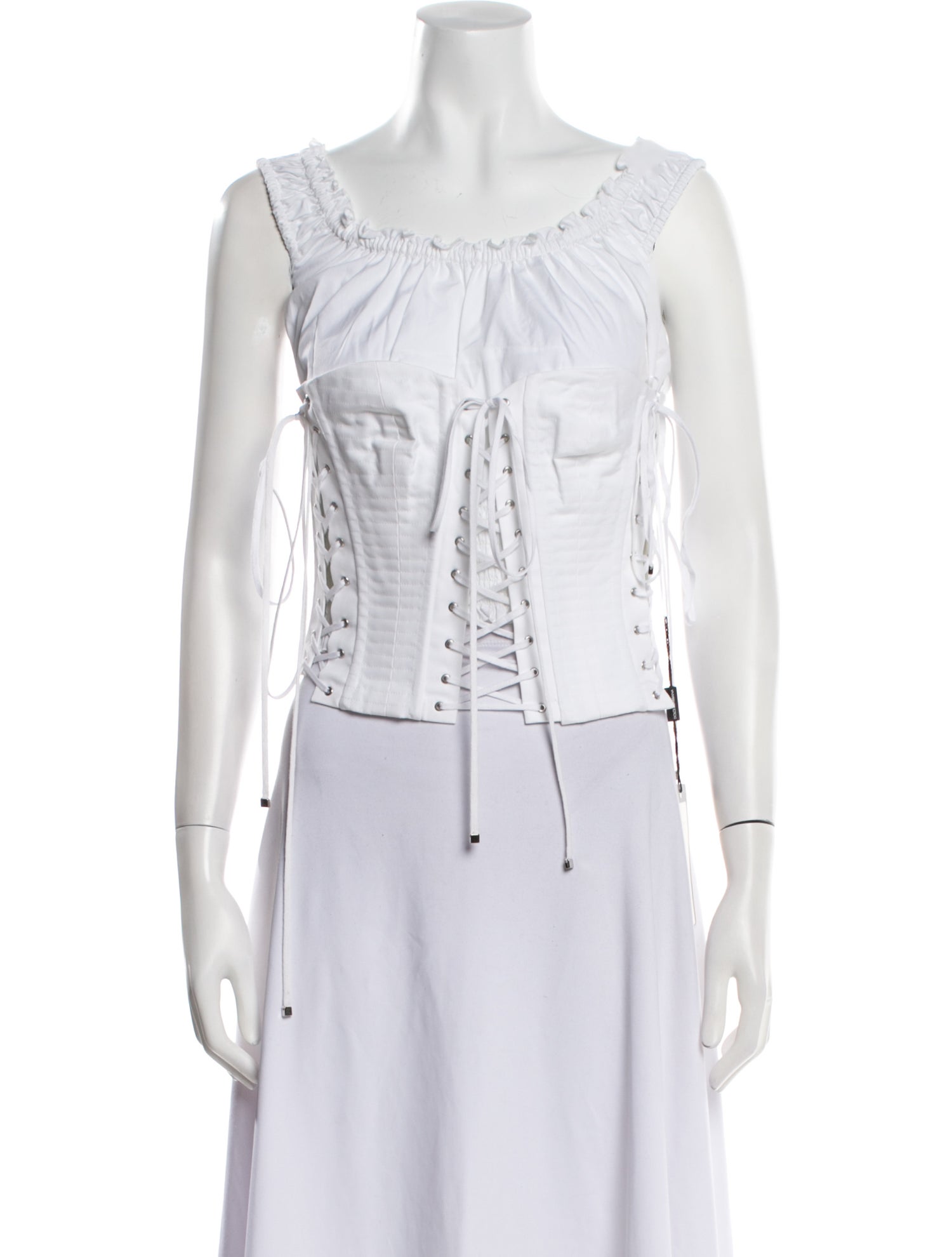 Vivienne Westwood Anglomania Tie Neck Sleeveless Crop Top w