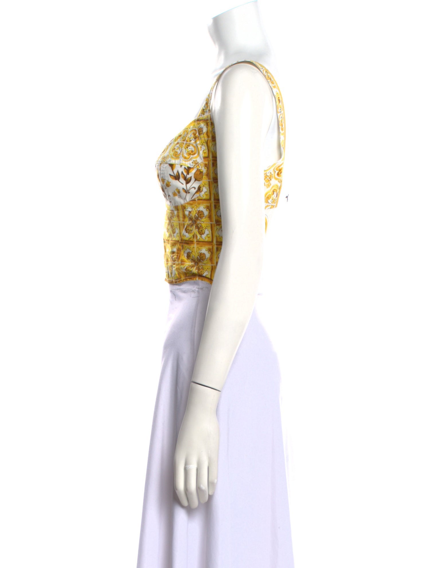 Dolce & Gabbana Printed Square Neckline Crop Top
