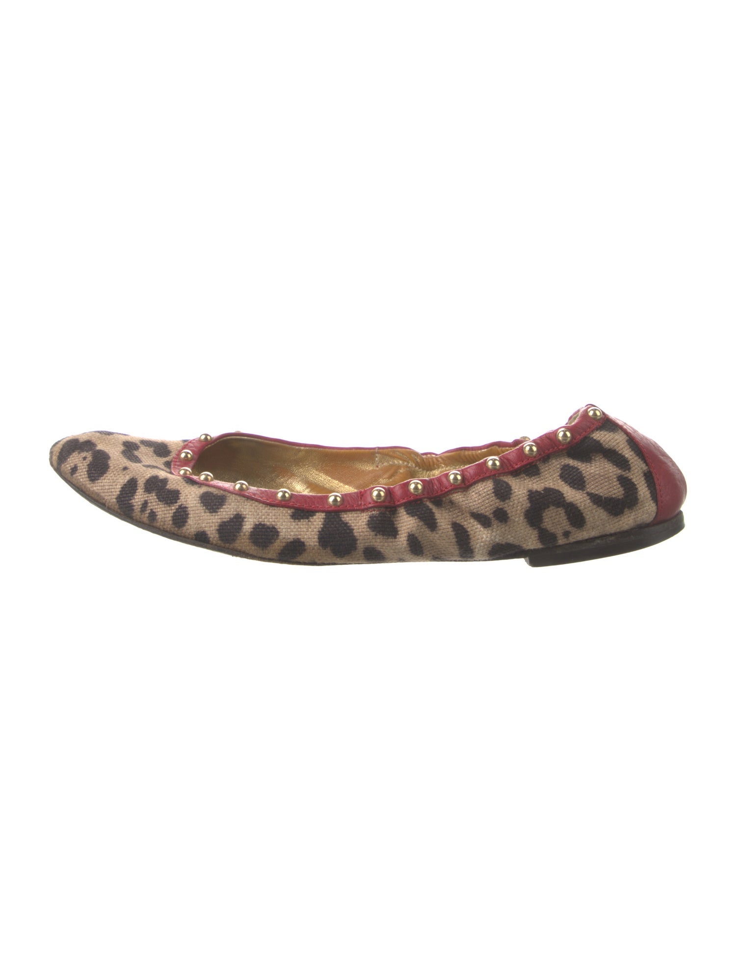 Dolce & Gabbana Printed Studded Accents Ballet Flats