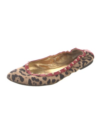 Dolce & Gabbana Printed Studded Accents Ballet Flats
