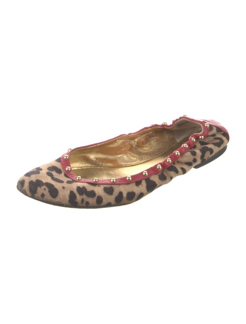 Dolce & Gabbana Printed Studded Accents Ballet Flats