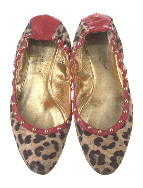 Dolce & Gabbana Printed Studded Accents Ballet Flats