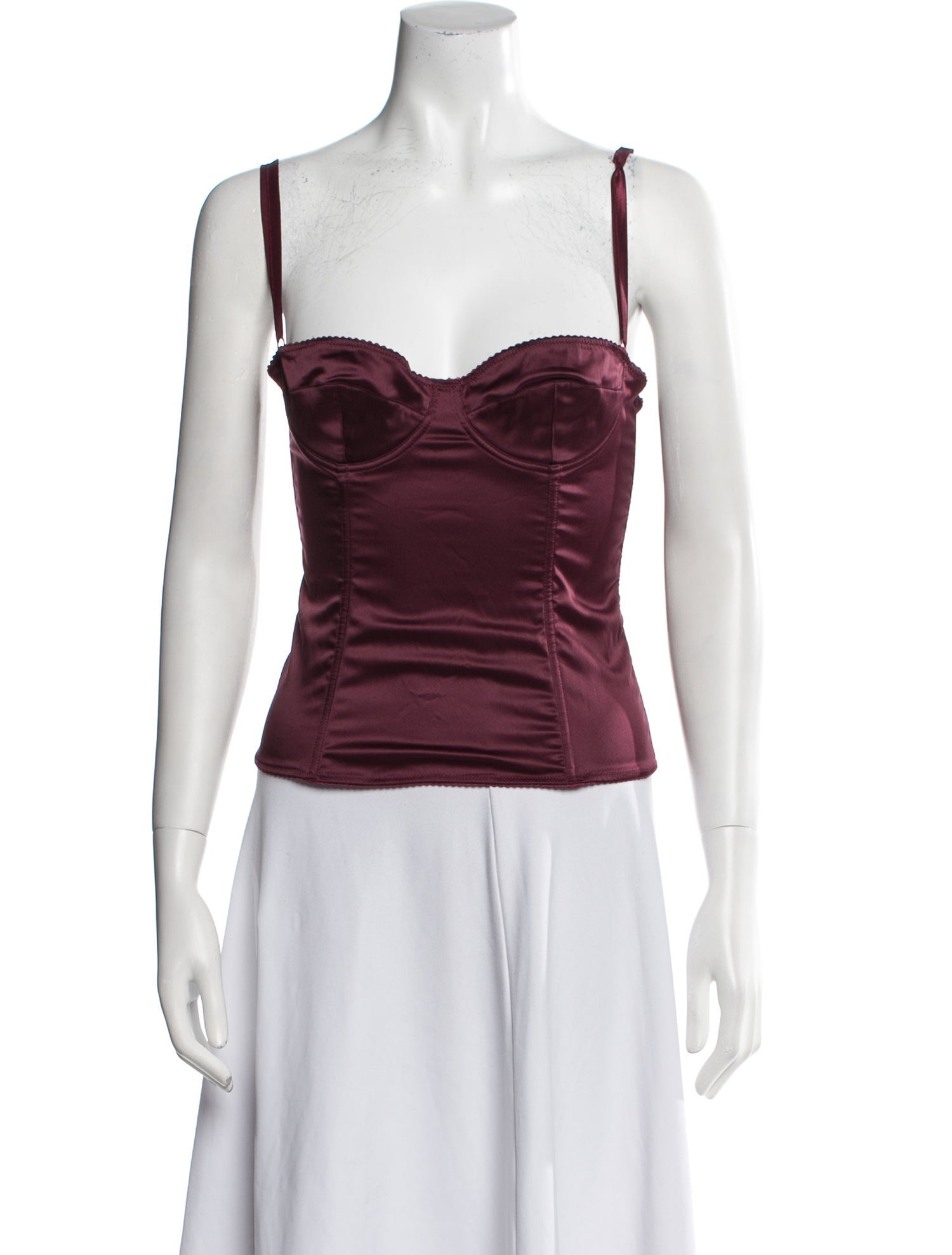 Dolce & Gabbana Satin Strapless Crop Top