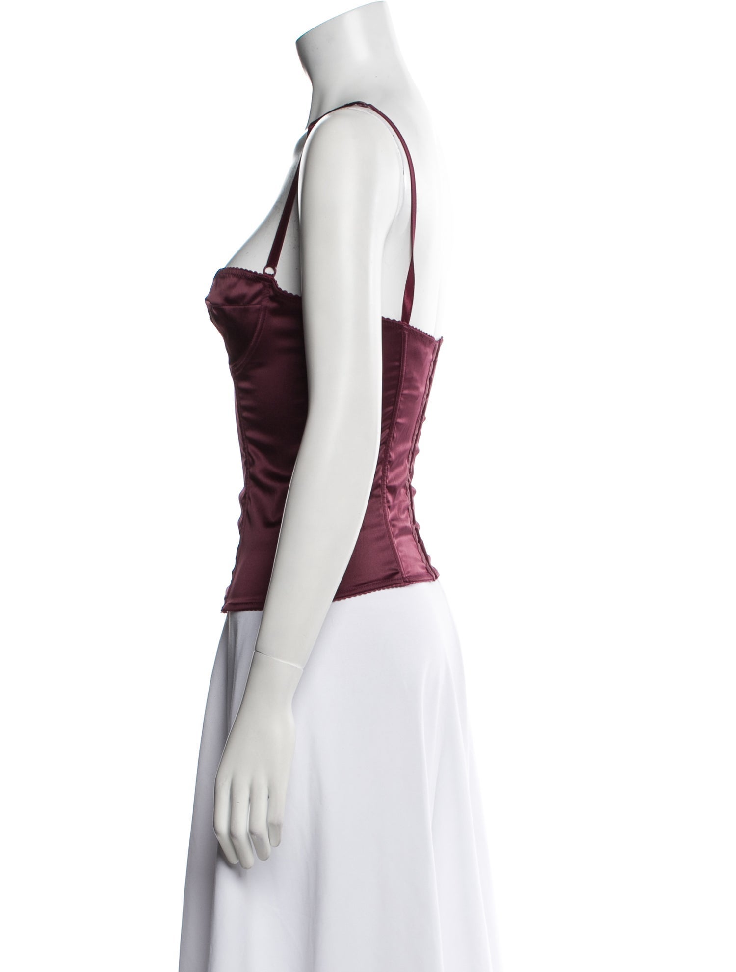 Dolce & Gabbana Satin Strapless Crop Top