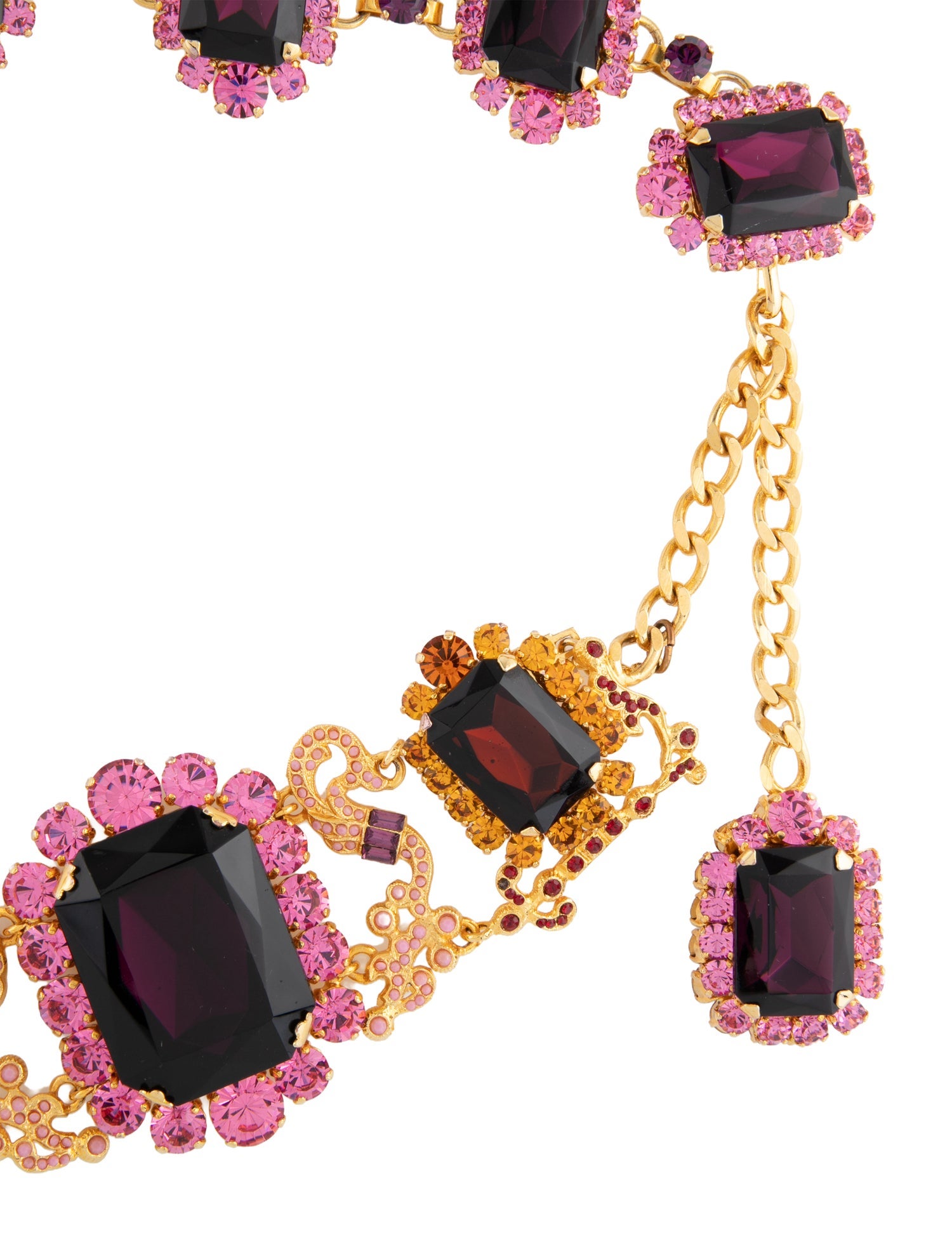Dolce & Gabbana Crystal Chain-Link Accents Waist Belt