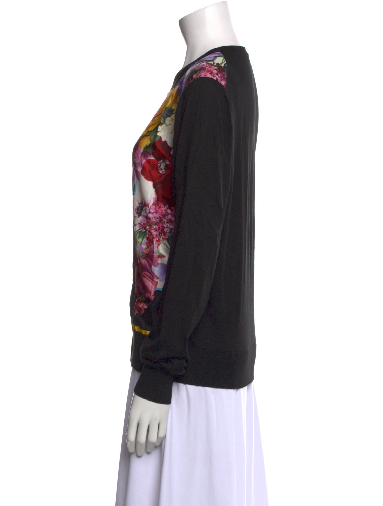 Dolce & Gabbana Silk Floral Print Sweater