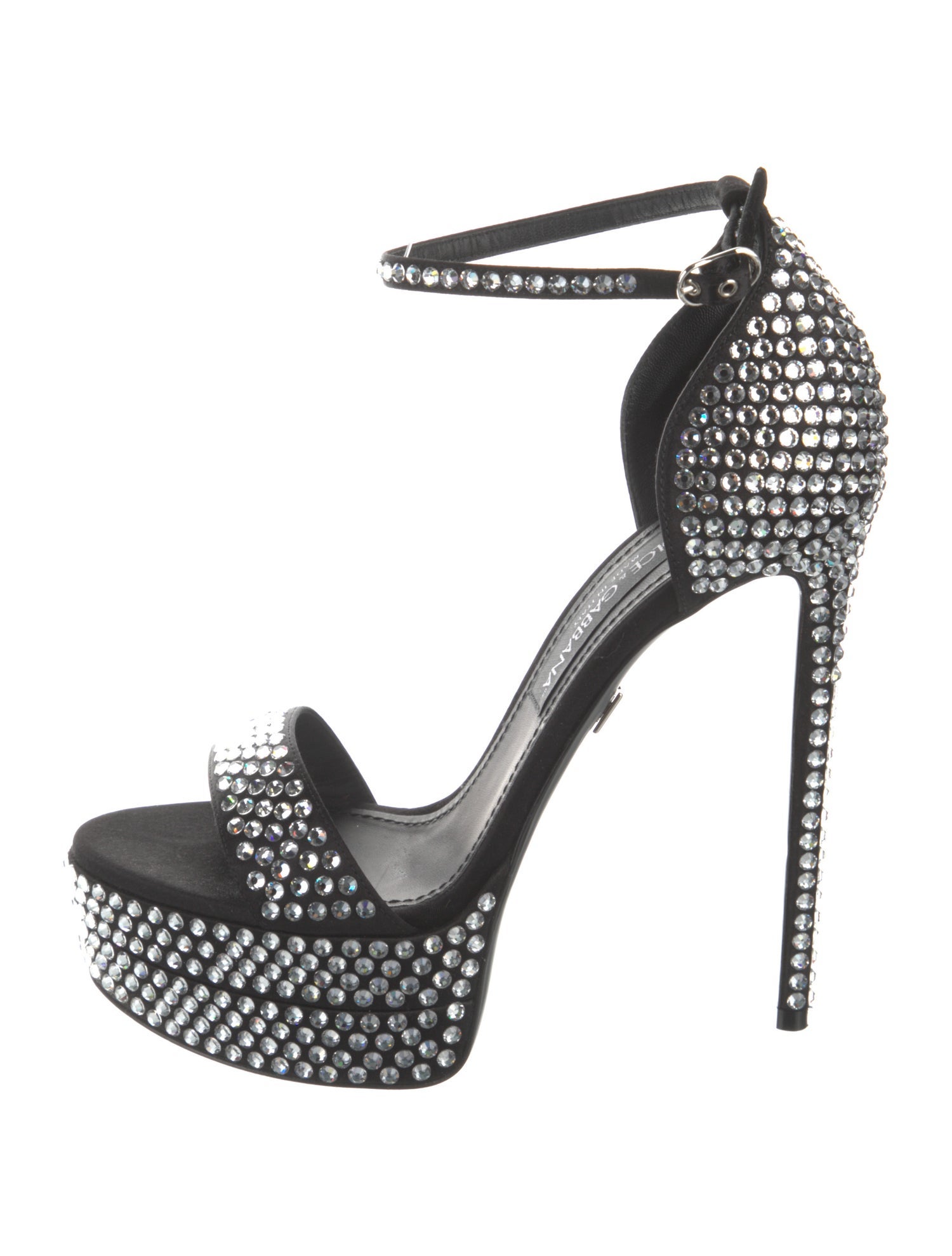Dolce & Gabbana Satin Crystal Embellishments Sandals