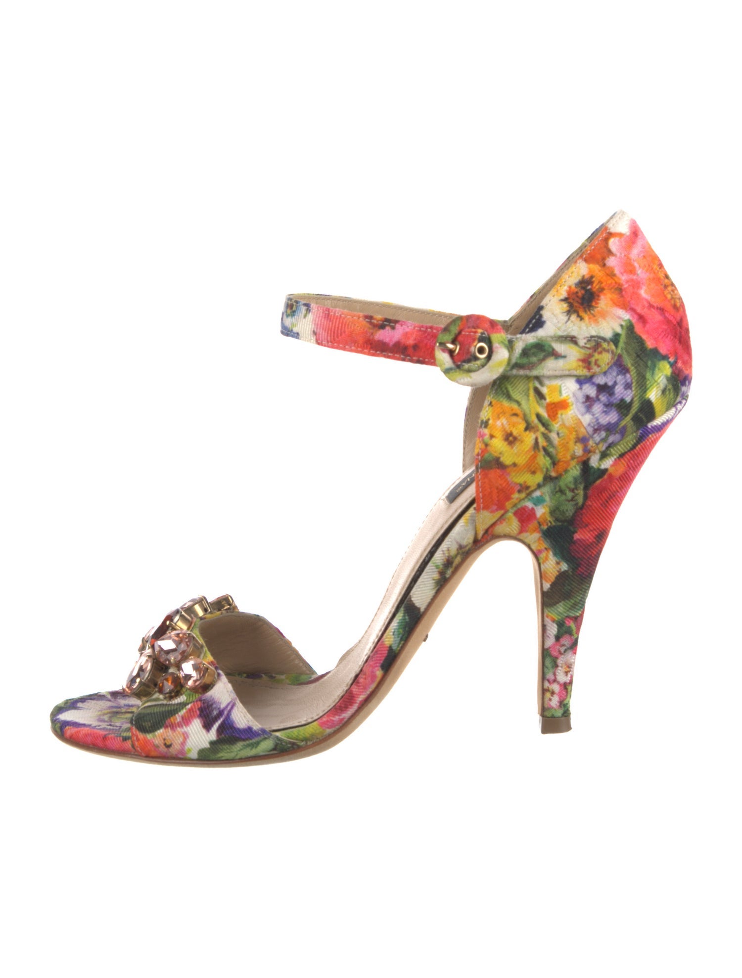 Dolce & Gabbana Canvas Floral Print Sandals