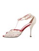 Dolce & Gabbana Canvas Lace Pattern T-Strap Pumps