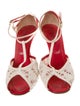Dolce & Gabbana Canvas Lace Pattern T-Strap Pumps