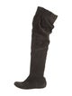 Dolce & Gabbana Suede Ruffle Embellishment Slouch Boots
