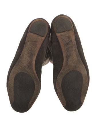 Dolce & Gabbana Suede Ruffle Embellishment Slouch Boots