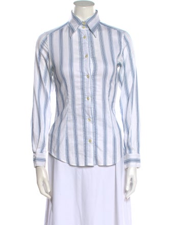 Dolce & Gabbana Striped Long Sleeve Button-Up Top