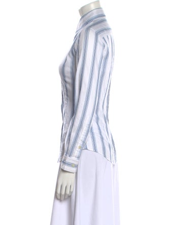 Dolce & Gabbana Striped Long Sleeve Button-Up Top