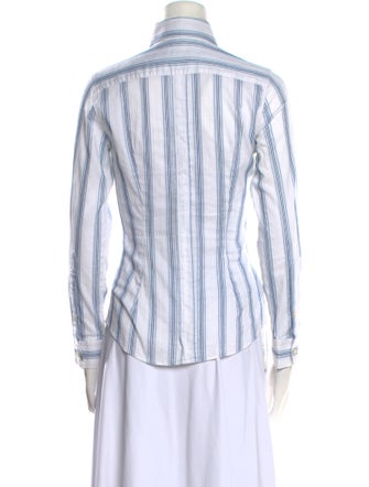 Dolce & Gabbana Striped Long Sleeve Button-Up Top