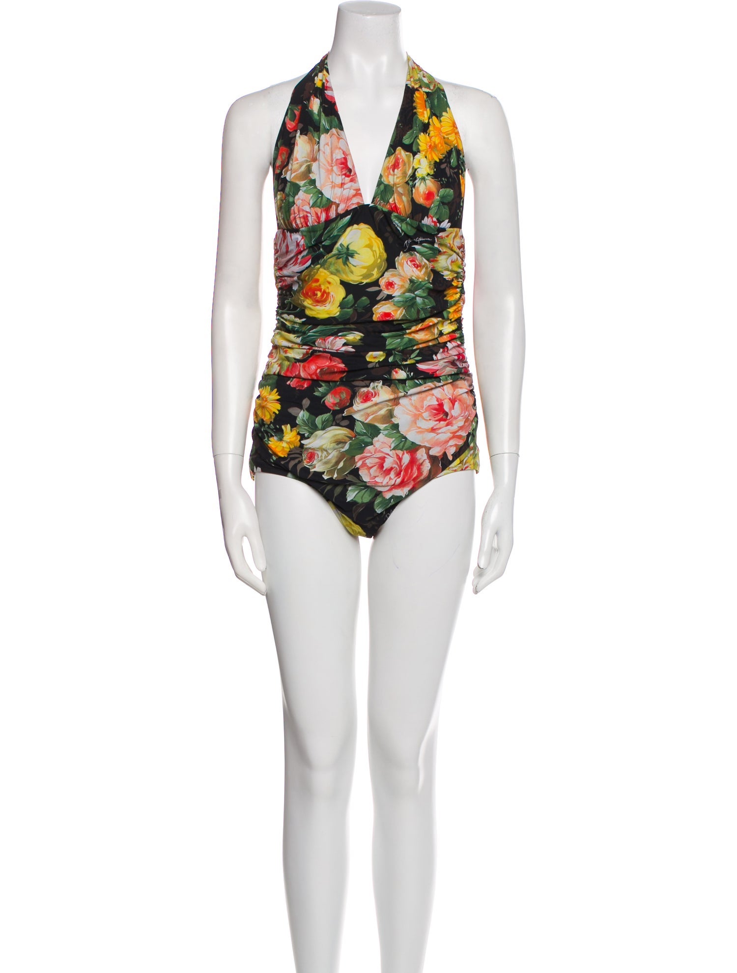 Dolce & Gabbana Printed Ruffle Embellishment One-Piece