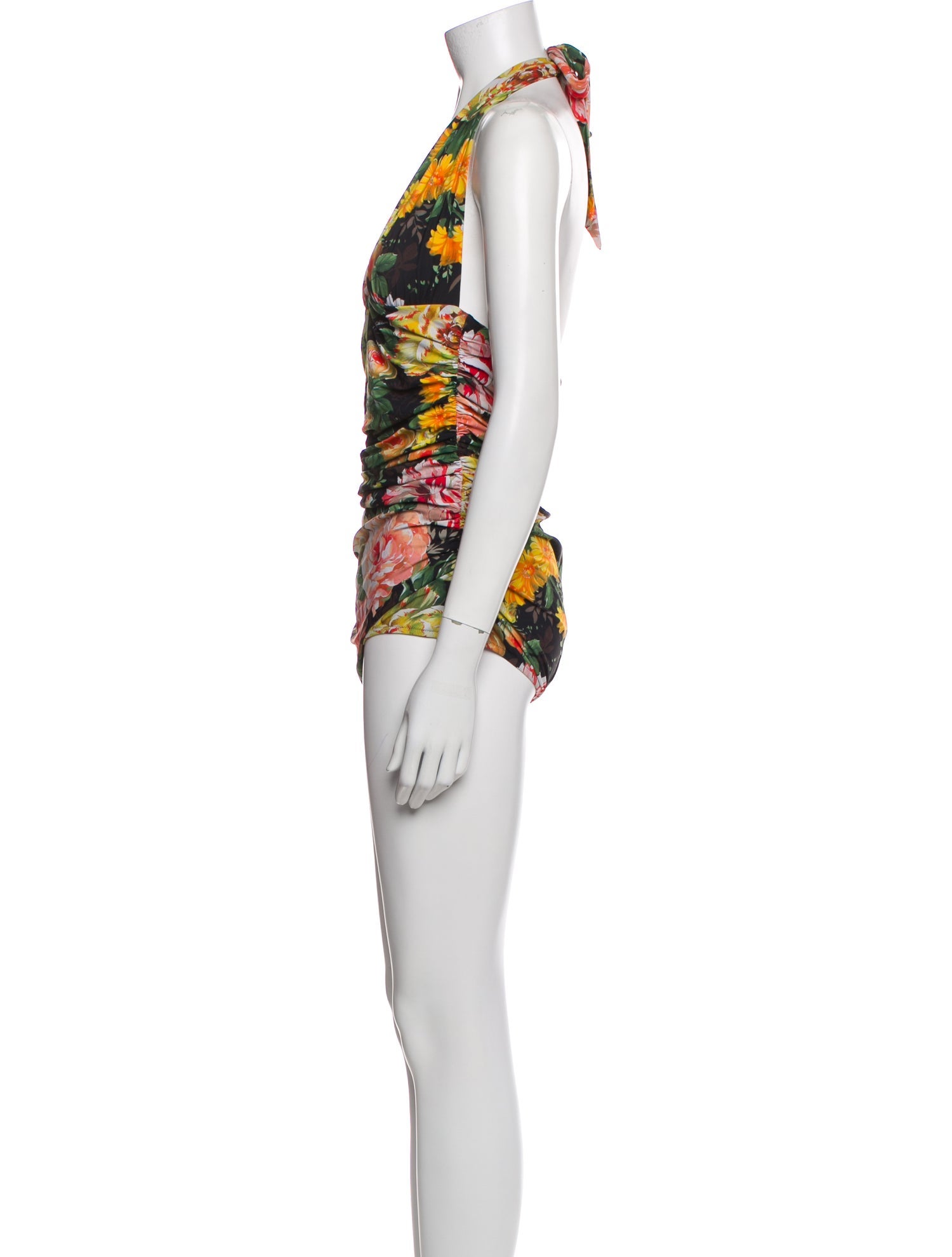 Dolce & Gabbana Printed Ruffle Embellishment One-Piece