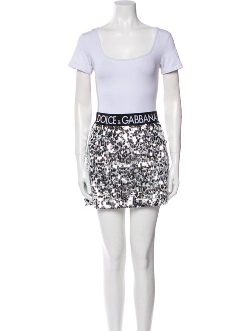 Dolce & Gabbana Nylon Graphic Print Skirt Set