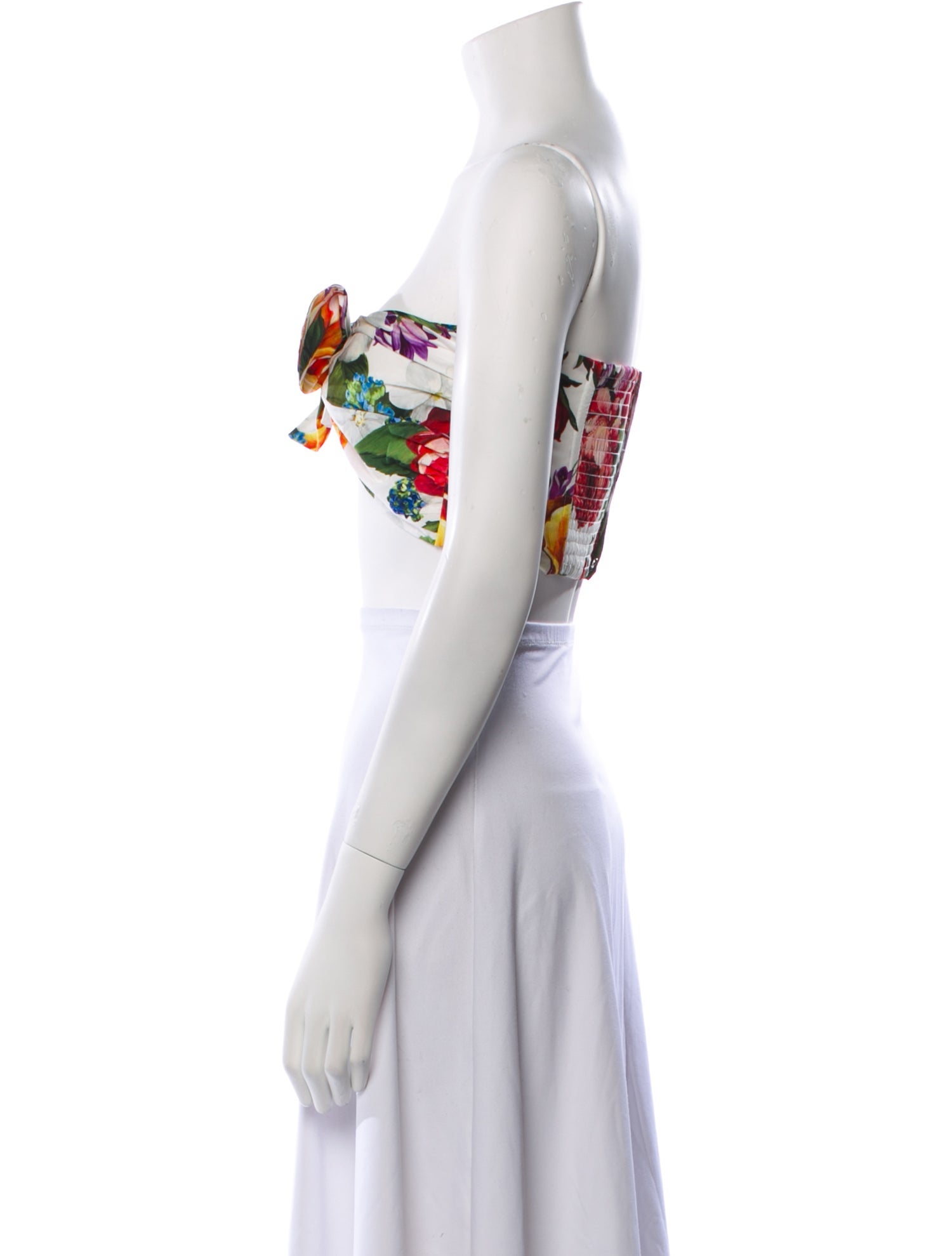 Dolce & Gabbana Floral Print Strapless Crop Top