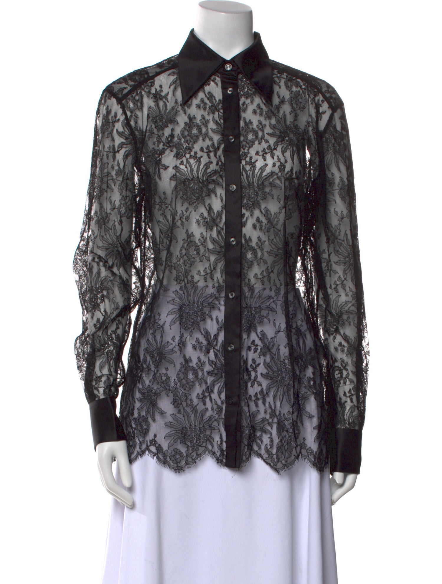 Dolce & Gabbana Lace Lace Pattern Button-Up Top