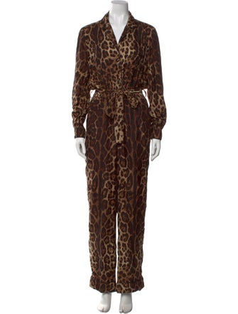 Dolce & Gabbana Silk Animal Print Jumpsuit