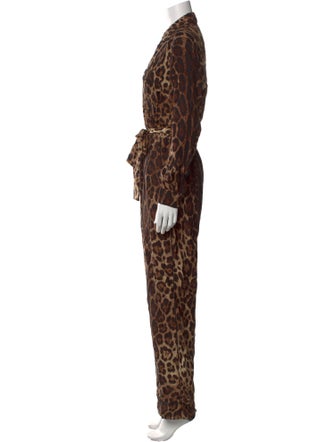 Dolce & Gabbana Silk Animal Print Jumpsuit