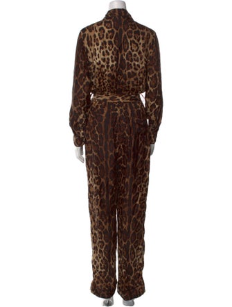 Dolce & Gabbana Silk Animal Print Jumpsuit