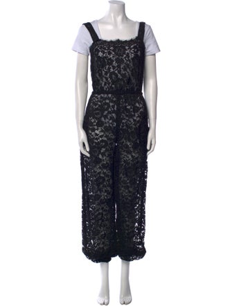 Dolce & Gabbana Lace Pattern Square Neckline Jumpsuit