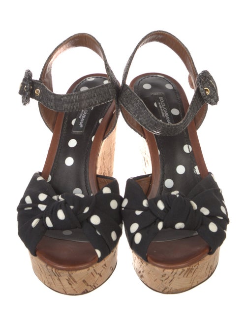 Dolce & Gabbana Polka Dot Print Slingback Sandals