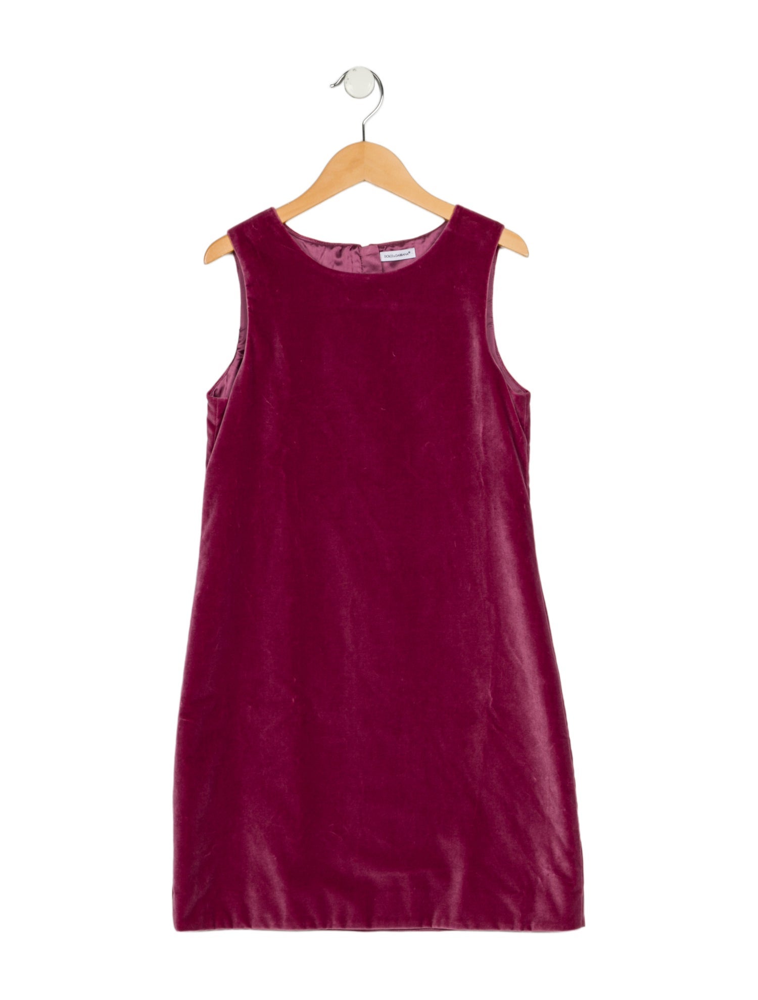 Dolce & Gabbana Kids Girls' Solid Velvet Sleeveless Dress