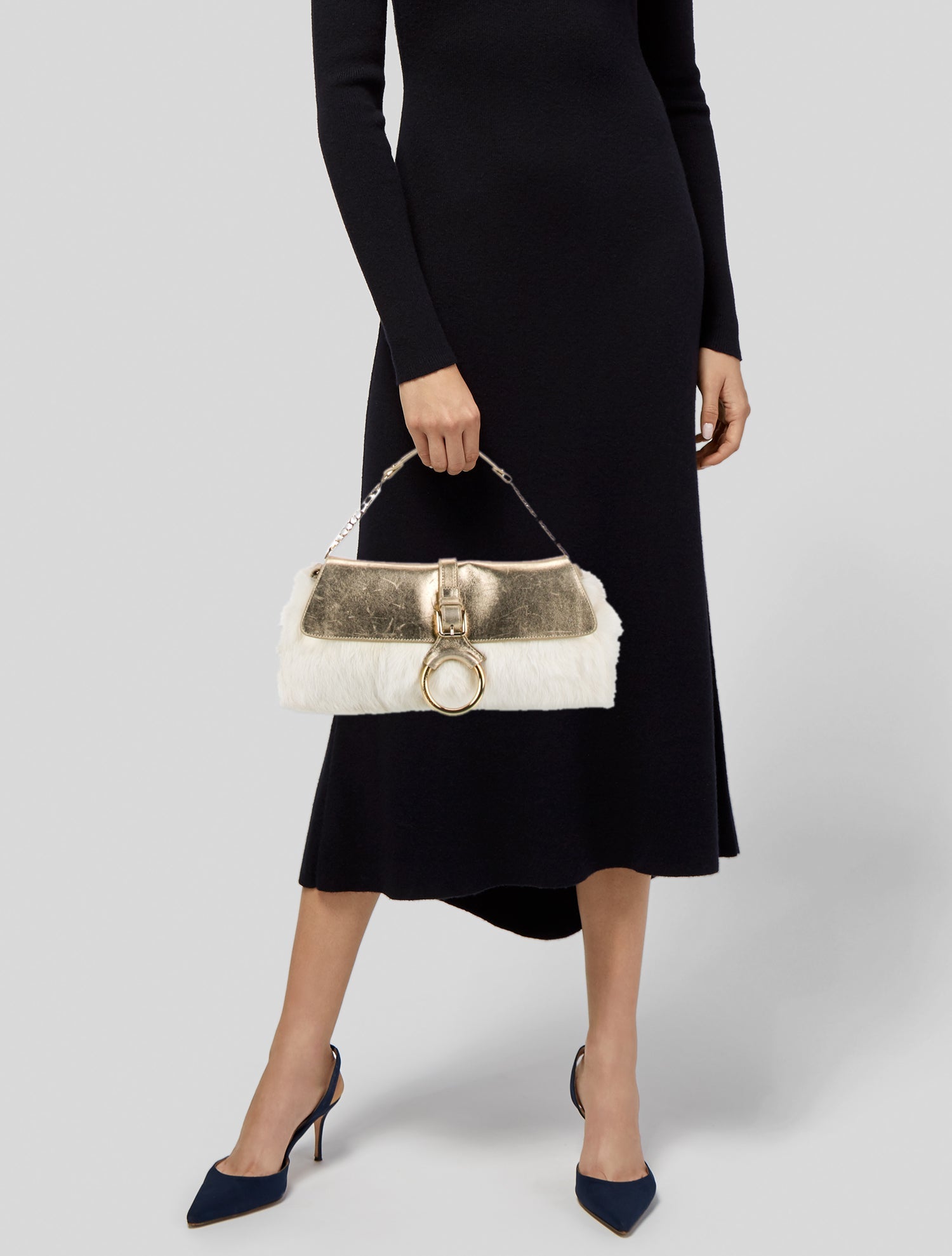 Dolce & Gabbana Fur Top Handle Bag