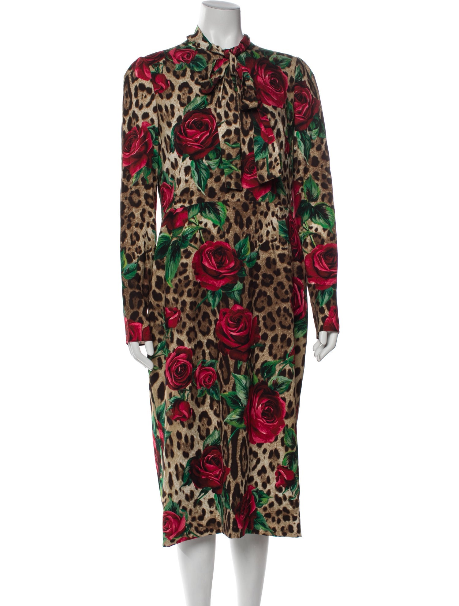 Dolce & Gabbana Silk Midi Length Dress w/ Tags