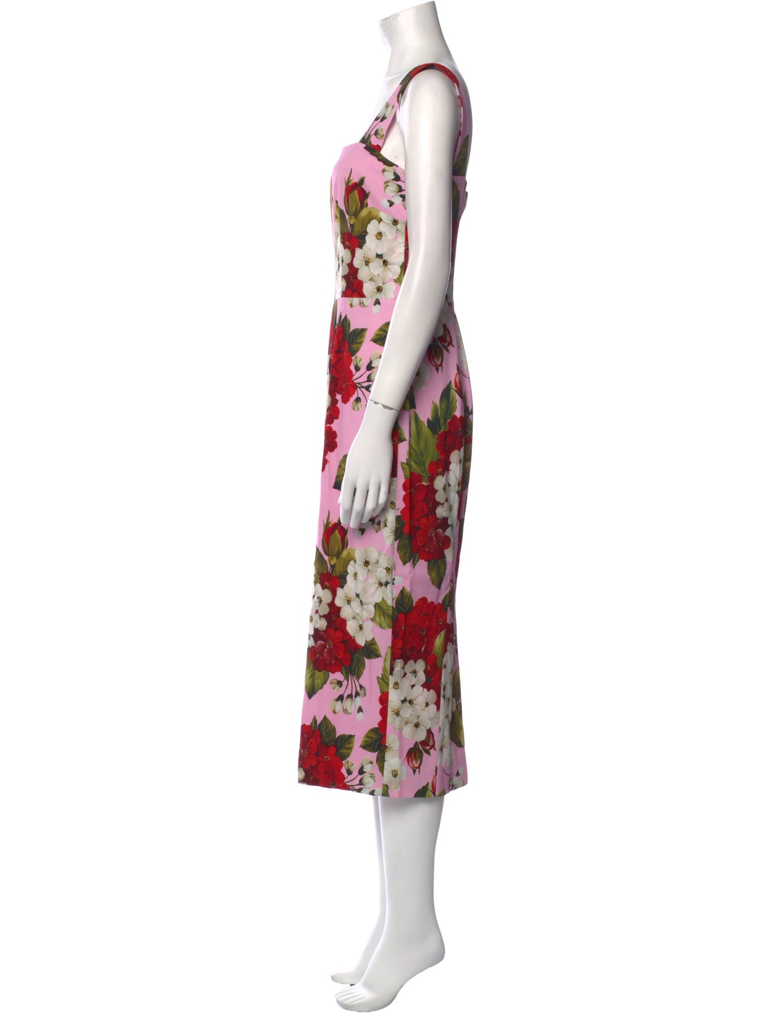 Dolce & Gabbana Floral Print Midi Length Dress