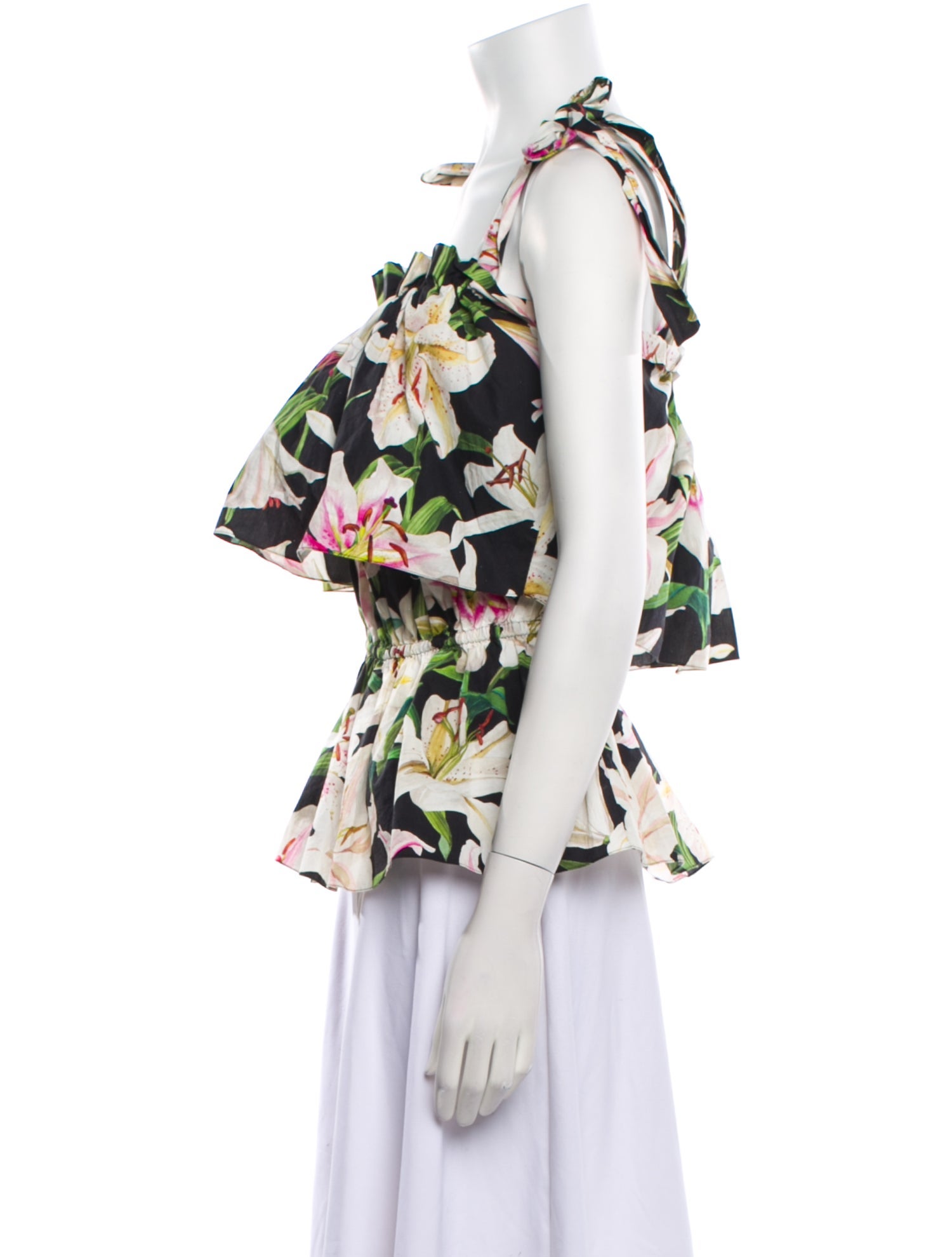 Dolce & Gabbana Floral Print Square Neckline Blouse