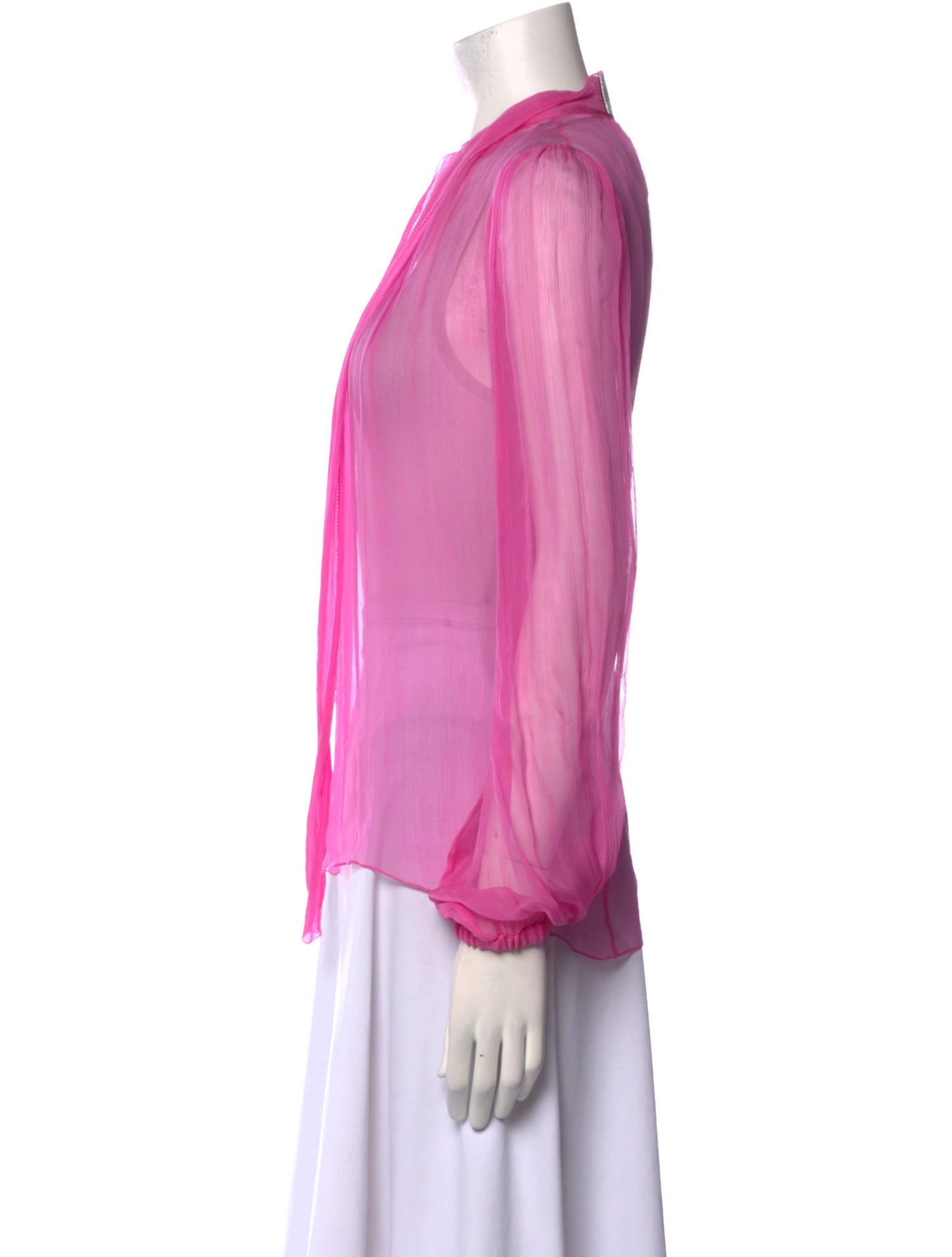 Dolce & Gabbana Silk Mock Neck Blouse