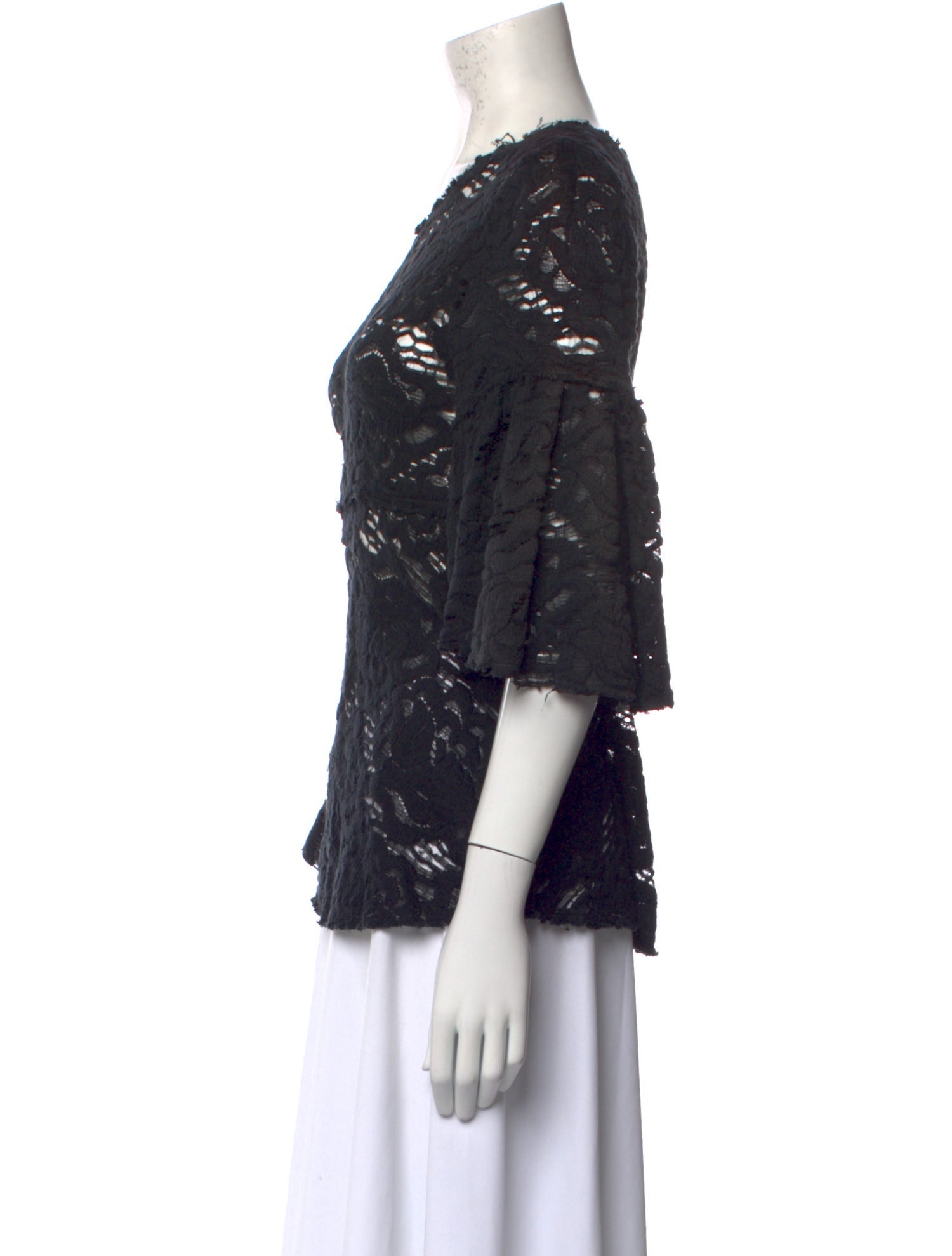 Dolce & Gabbana Lace Pattern Scoop Neck Blouse