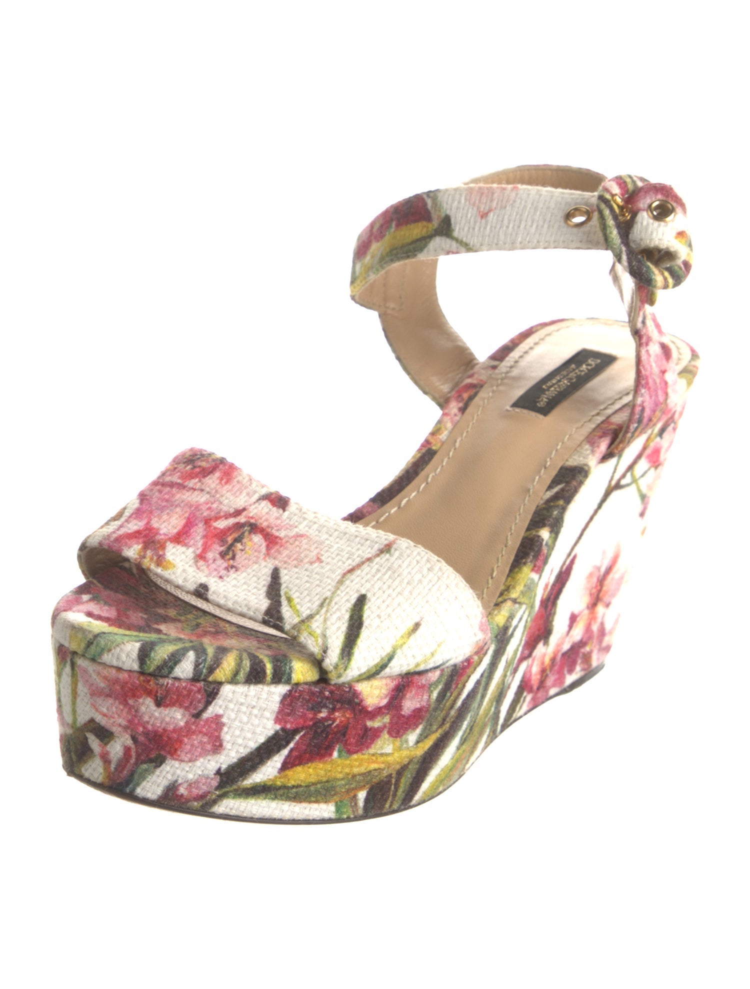Dolce & Gabbana Canvas Floral Print Sandals