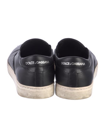 Dolce & Gabbana Leather Graphic Print Sneakers