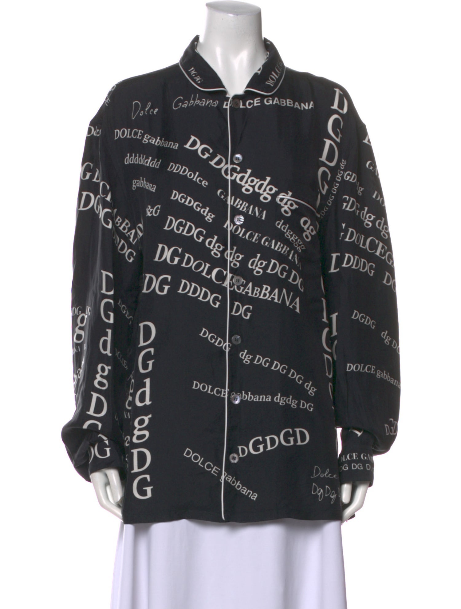 Dolce & Gabbana Silk Printed Button-Up Top