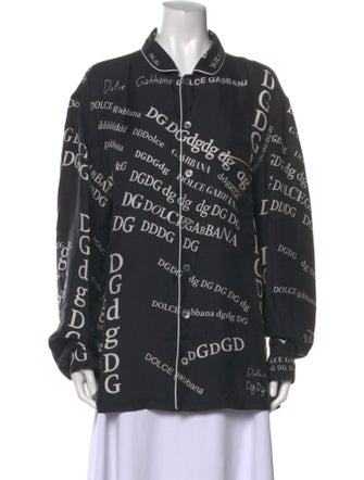 Dolce & Gabbana Silk Printed Button-Up Top