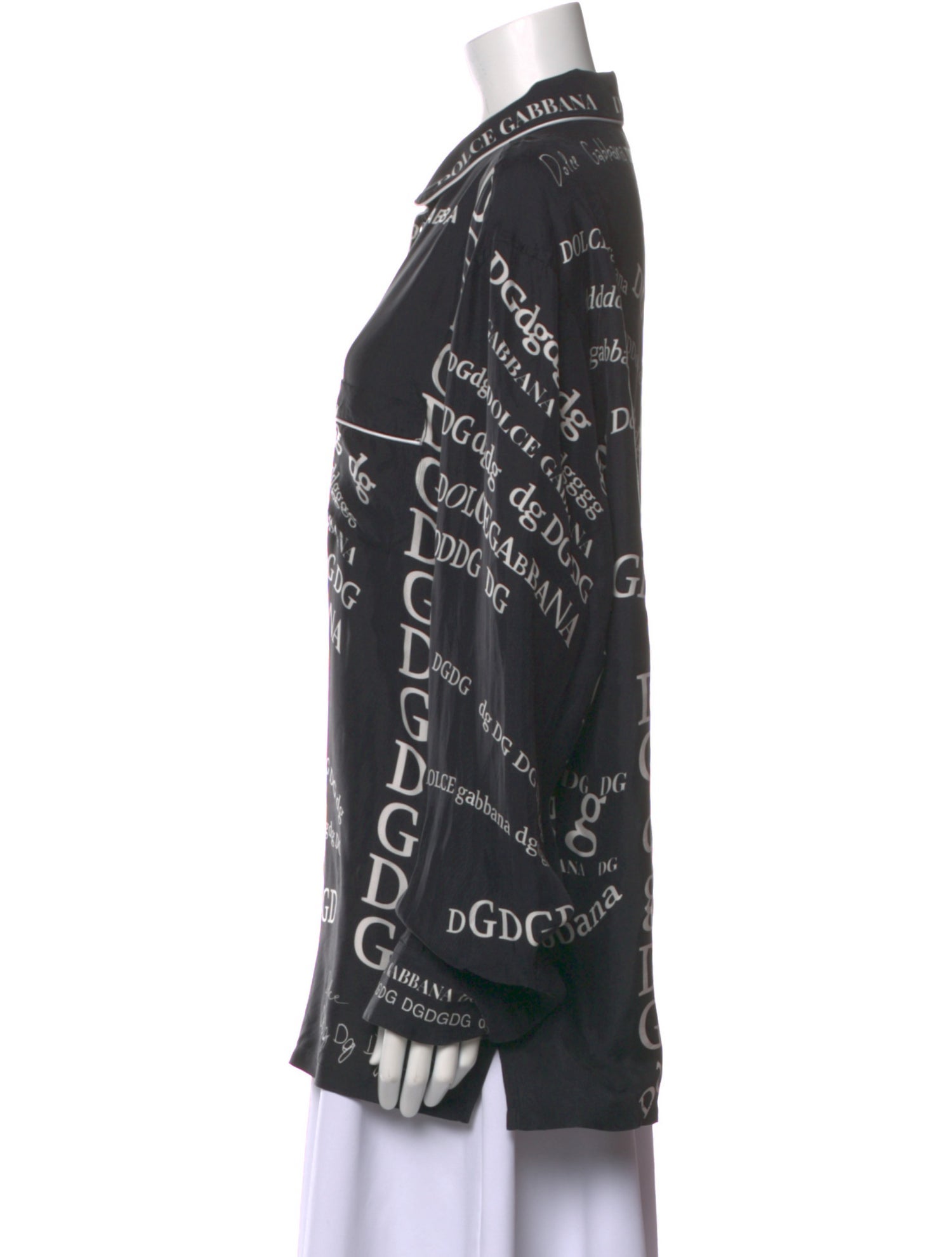 Dolce & Gabbana Silk Printed Button-Up Top