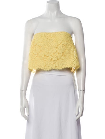 Dolce & Gabbana Tops Lace Pattern Strapless Crop Top Us4, It40 | S