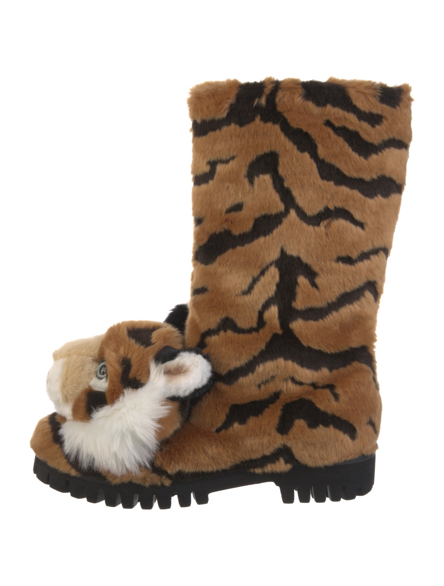 Dolce & Gabbana Fur Animal Print Boots