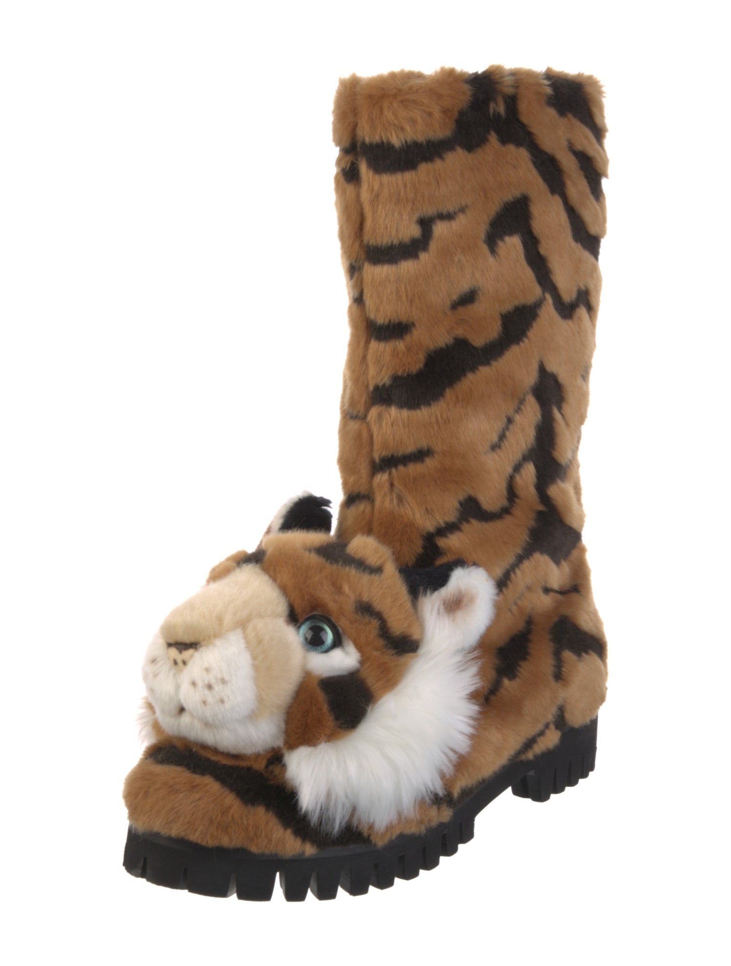 Dolce & Gabbana Fur Animal Print Boots