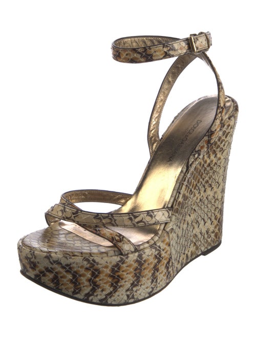 Dolce & Gabbana Snakeskin Animal Print Espadrilles