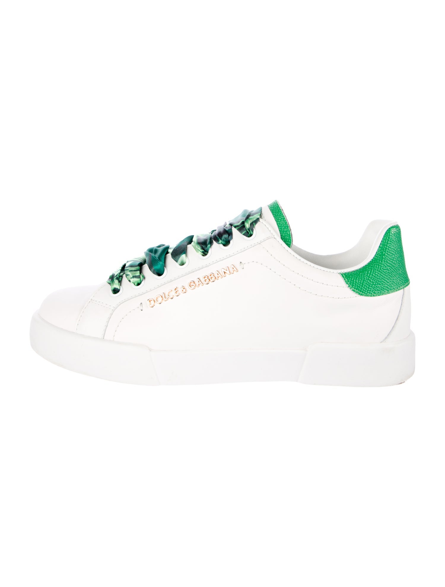 Dolce & Gabbana Leather Colorblock Pattern Sneakers