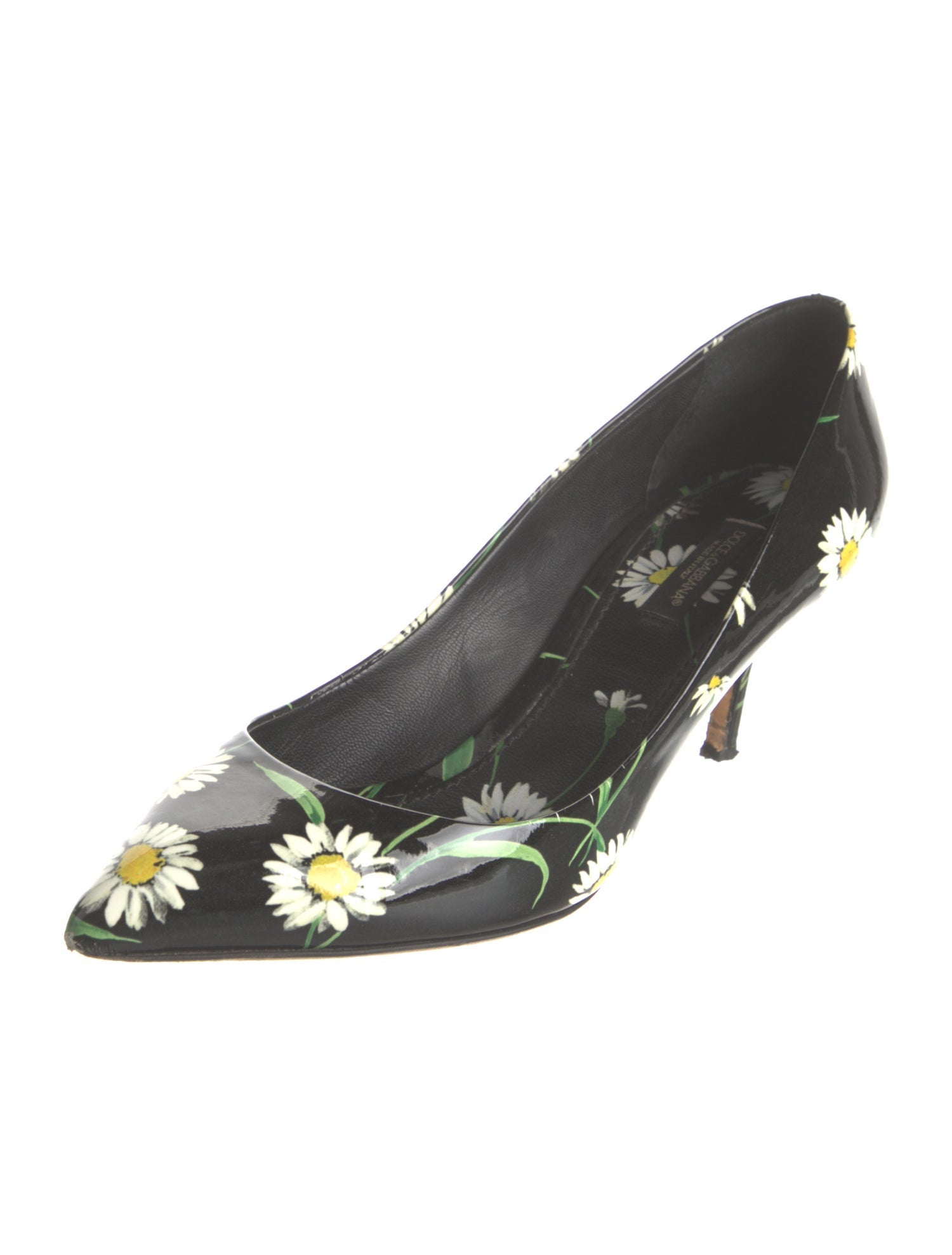 Dolce & Gabbana Patent Leather Floral Print Pumps