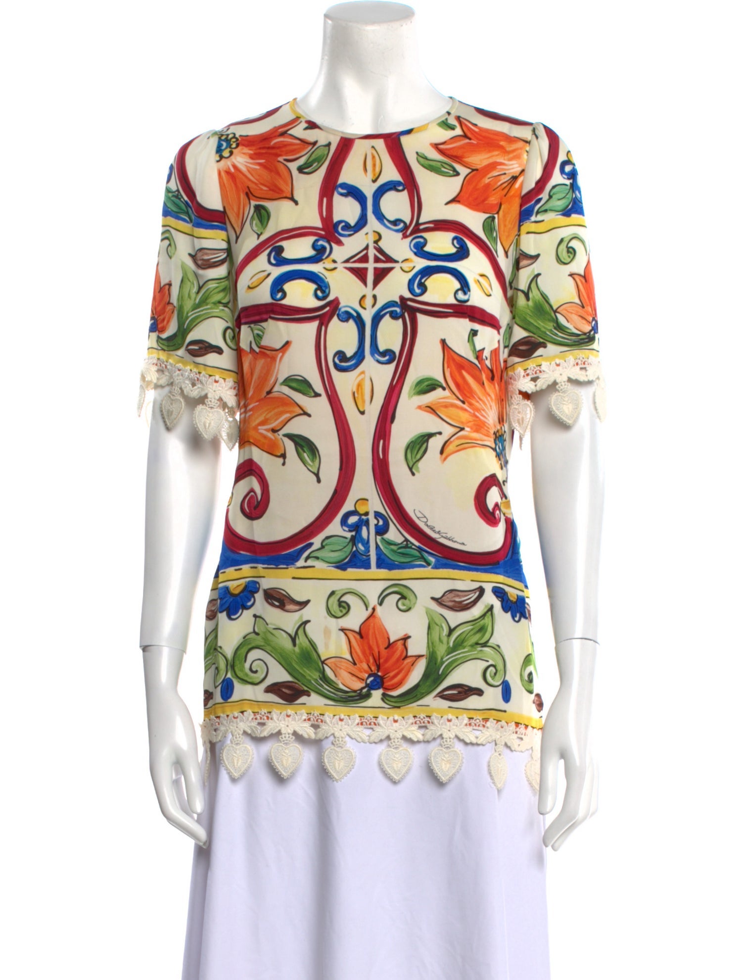Dolce & Gabbana Silk Printed T-Shirt