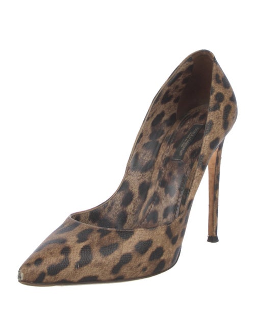 Dolce & Gabbana Leather Animal Print Pumps
