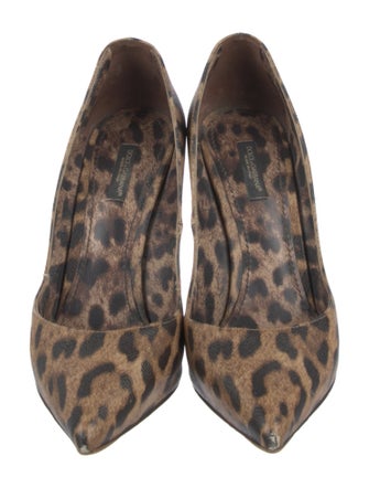Dolce & Gabbana Leather Animal Print Pumps